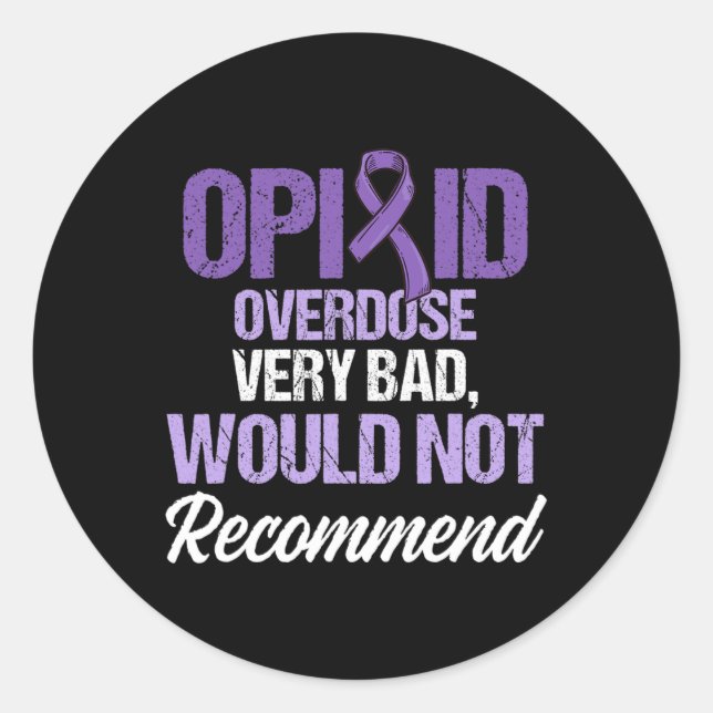 Opioid Overdose Awareness Warrior Survivor 32 Classic Round Sticker (Front)