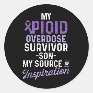 Opioid Overdose Awareness Warrior Survivor 35 Classic Round Sticker