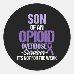 Opioid Overdose Awareness Warrior Survivor 37  Classic Round Sticker