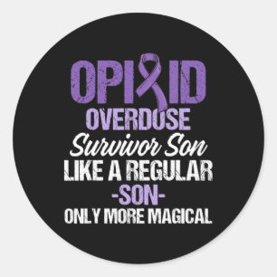 Opioid Overdose Awareness Warrior Survivor 45 Classic Round Sticker