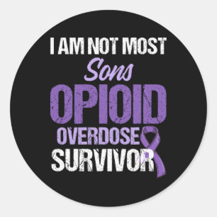 Opioid Overdose Awareness Warrior Survivor 45  Classic Round Sticker