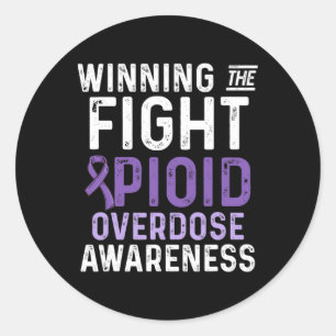 Opioid Overdose Awareness Warrior Survivor 54 Classic Round Sticker