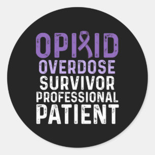 Opioid Overdose Awareness Warrior Survivor 59 Classic Round Sticker