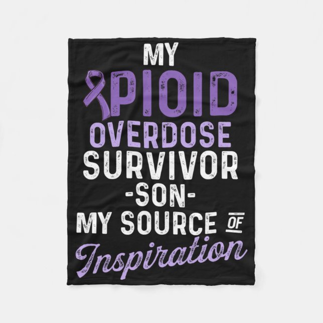 Opioid Overdose Awareness Warrior Survivor 5  Fleece Blanket (Front)