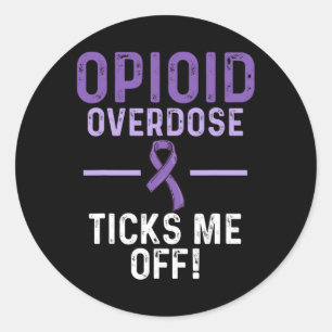 Opioid Overdose Awareness Warrior Survivor 62 Classic Round Sticker