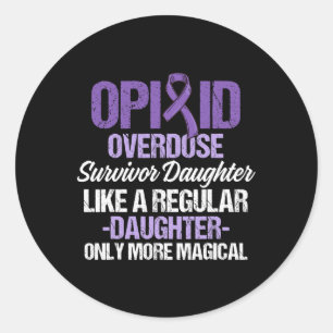 Opioid Overdose Awareness Warrior Survivor 68 Classic Round Sticker