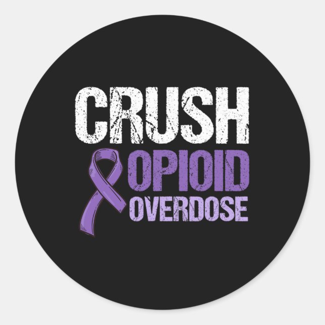 Opioid Overdose Awareness Warrior Survivor  Classic Round Sticker (Front)