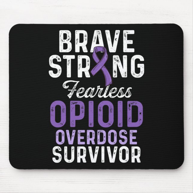 Opioid Overdose Awareness Warrior Survivor  Mouse Mat (Front)