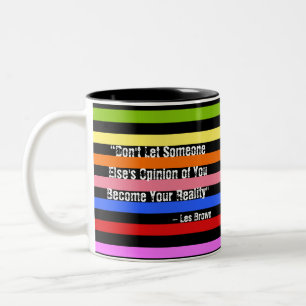 Opions are Not Reality Grunge Rainbow Two-Tone Coffee Mug