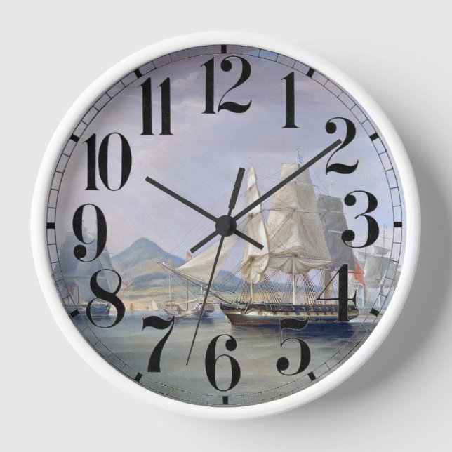 Opium Clipper Ships 1824 Clock (Front)
