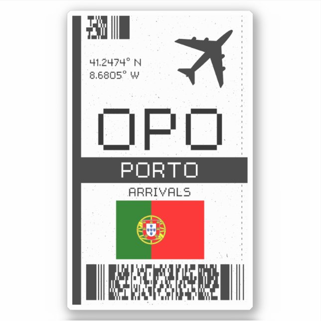 OPO Porto Boarding Pass - Portugal Travel (Front)