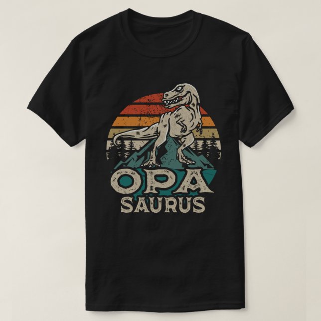 Oposaurus Dinosaur Grandpa Saurus Father's Day  T-Shirt (Design Front)