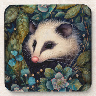 Opossom in the Brambles Hard Plastic Coaster