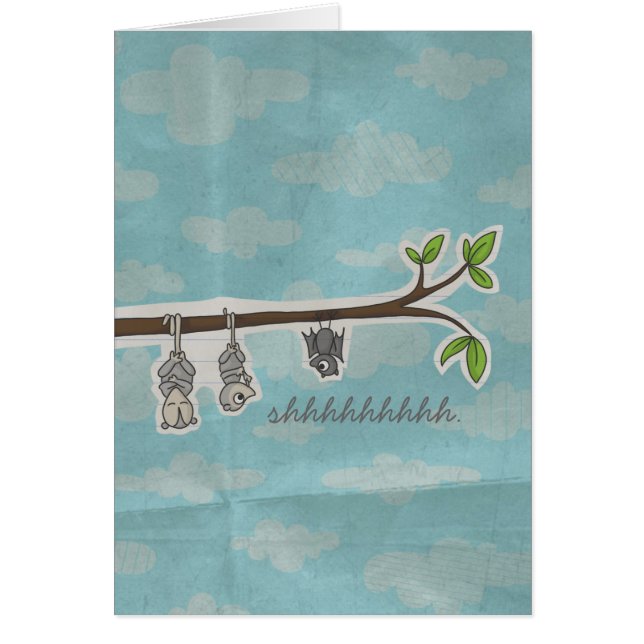 Opossum and Bat Card, shhhh. (Front)
