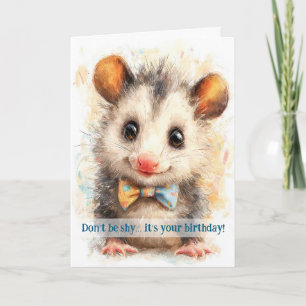 Opossum Birthday Card
