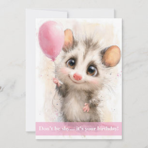Opossum Birthday Card