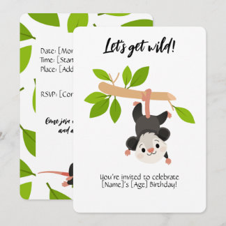 Opossum Birthday Invitation