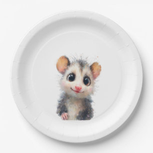 Opossum Birthday Plate • Cute Woodland Party