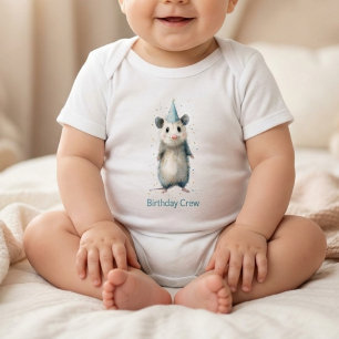 Opossum Birthday Romper • Woodland Animal Outfit Baby Bodysuit