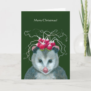 Opossum Christmas card