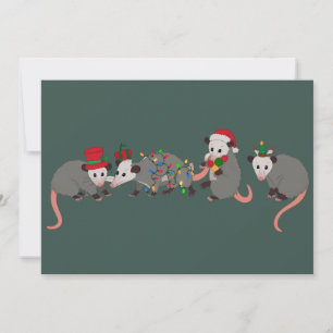 Opossum Christmas Cute Wild Animals Funny Xmas Holiday Card