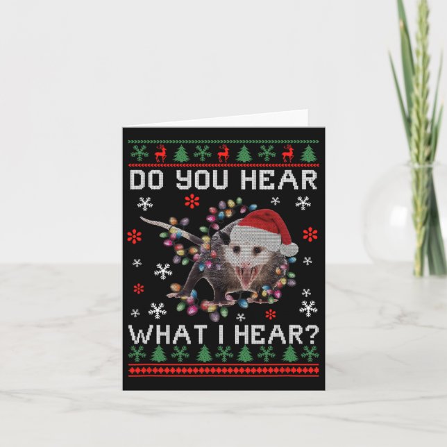 Opossum Christmas Do You Hear What I Hear Xmas Opo Card (Front)