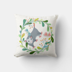 Opossum Circle Ceramic Pillow