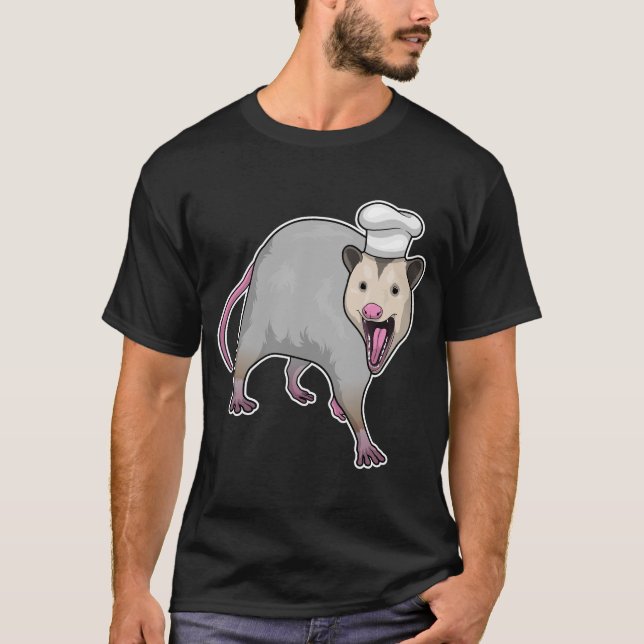 Opossum Cook Chef hat T-Shirt (Front)