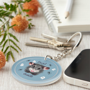 Opossum Dead Inside Acrylic Key Ring