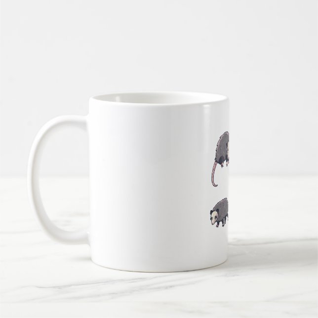 Opossum Delight � Cute Animal Art Coffee Mug (Left)