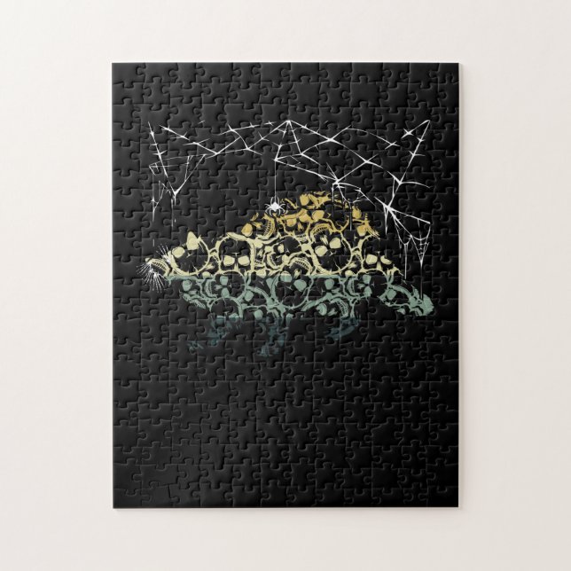 OPOSSUM Halloween Skeleton Skull Vintage Retro Jigsaw Puzzle (Vertical)