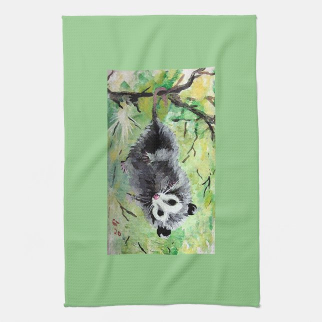 Opossum Hang Out Kitchen Towels (Vertical)