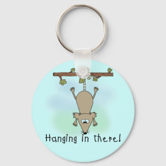 Opossum Hanging in There Key Ring