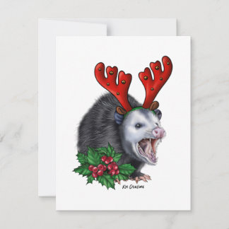 Opossum - holiday card