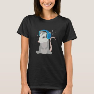 Opossum Listening Music Cute Possum Dancing T-Shirt