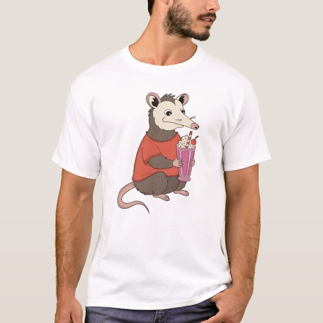 Opossum Milkshake Delight T-Shirt (Front)