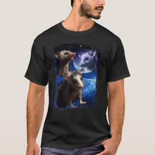 Opossum Moon and Three  pet baby Possums meme Vint T-Shirt