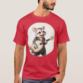 Opossum playing banjo 4 T-Shirt