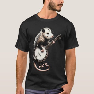Opossum Playing Banjo Guitar Funny Possums T-Shirt