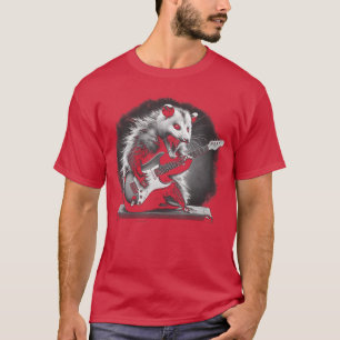 Opossum Playing Guitar Rock and Roll Rock Star Men T-Shirt