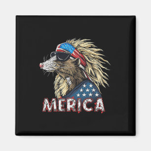 Opossum Possum - Patriotic Usa 4th Of July America Magnet