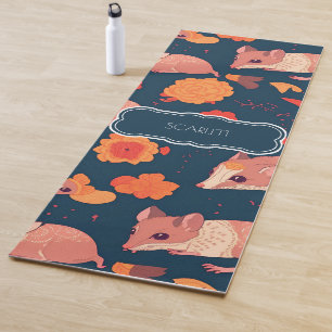 Opossum Retro Colourful Personalised Pattern Yoga Mat