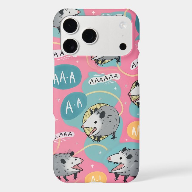Opossum Screm Phone Case – Cute Pastel Meme Animal (Back)
