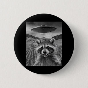 Opossum Selfie With Alien Ufo Funny Possum Gifts F 6 Cm Round Badge