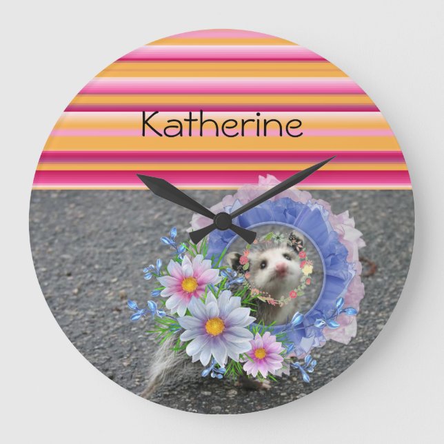 Opossum Stripe Clock (Front)