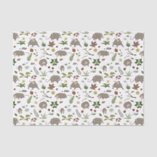 Opossums in a Berry Field in White Tissue Paper