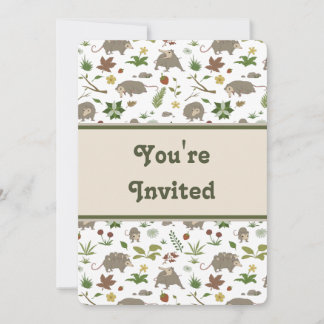 Opossums in White Birthday Party Invitation