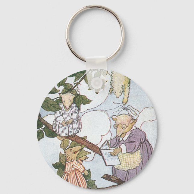 Opossums Make Reluctant Students Key Ring (Front)