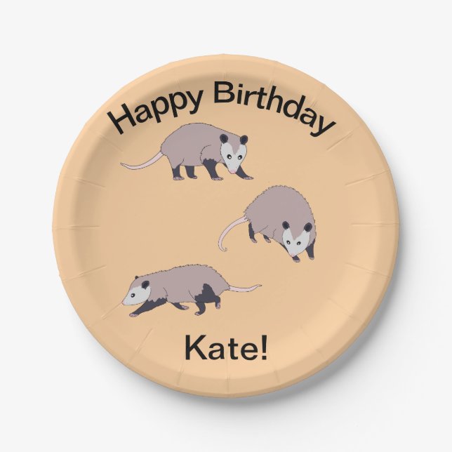 Opossums Paper Plate (Front)