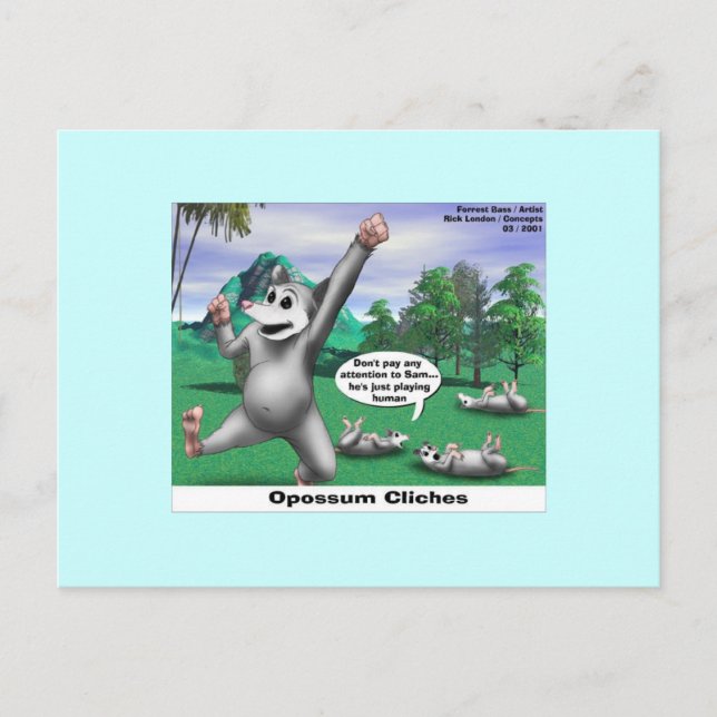OPossums Playing Dead Postcards (Front)